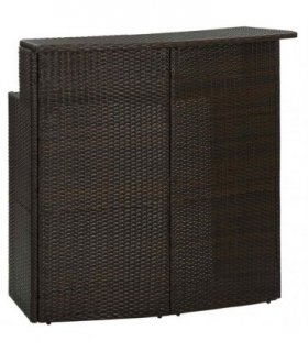 vidaXL Garden Bar Table Brown 120x55x110 cm Poly Rattan