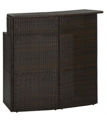 vidaXL Garden Bar Table Brown 120x55x110 cm Poly Rattan