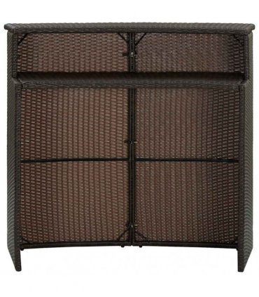 vidaXL Garden Bar Table Brown 120x55x110 cm Poly Rattan