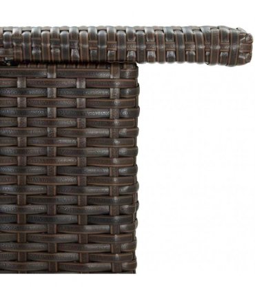 vidaXL Garden Bar Table Brown 120x55x110 cm Poly Rattan