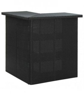 vidaXL Corner Bar Table Black 100x50x105 cm Poly Rattan