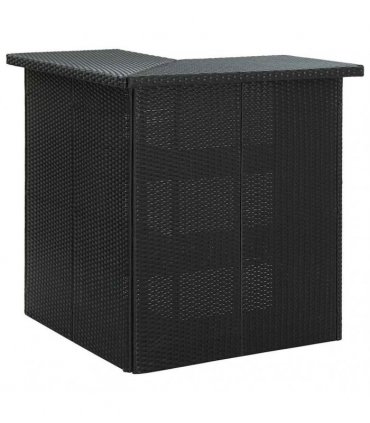 vidaXL Corner Bar Table Black 100x50x105 cm Poly Rattan