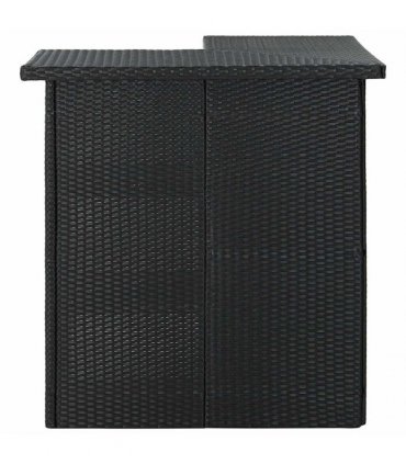vidaXL Corner Bar Table Black 100x50x105 cm Poly Rattan