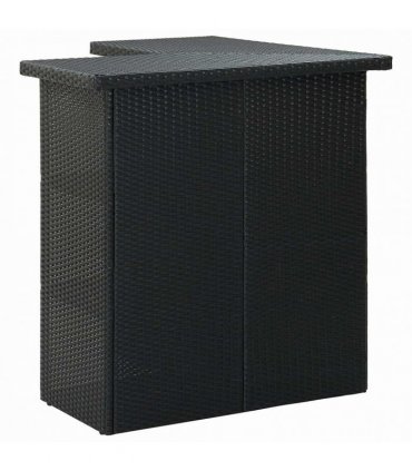 vidaXL Corner Bar Table Black 100x50x105 cm Poly Rattan