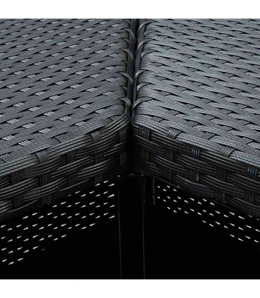 vidaXL Corner Bar Table Black 100x50x105 cm Poly Rattan