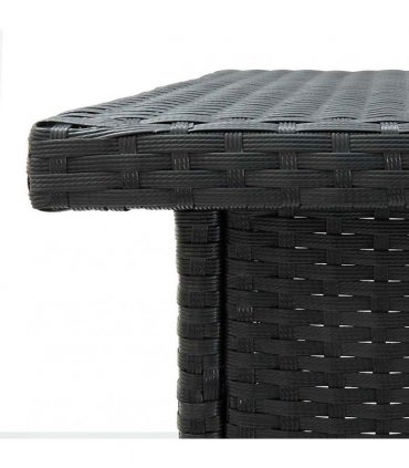 vidaXL Corner Bar Table Black 100x50x105 cm Poly Rattan