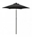 vidaXL Garden Parasol with LED Lights Black 200x211 cm Aluminium