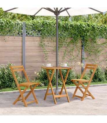 vidaXL Folding Garden Table 70 cm Solid Acacia Wood