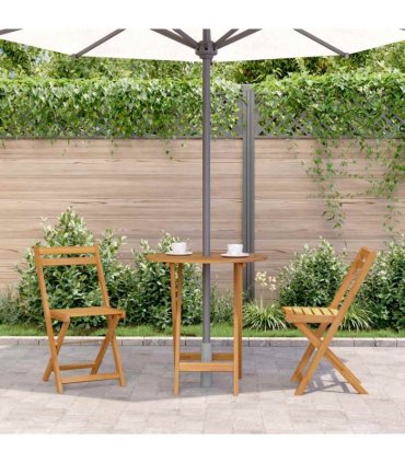 vidaXL Folding Garden Table 70 cm Solid Acacia Wood