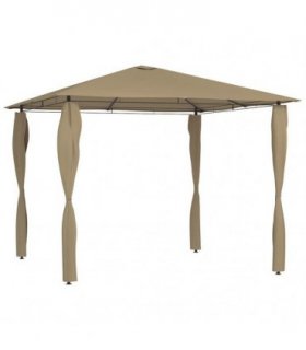 vidaXL Gazebo with Post Covers 3x3x2.6 m Taupe 160 g/m²