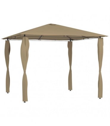 vidaXL Gazebo with Post Covers 3x3x2.6 m Taupe 160 g/m²