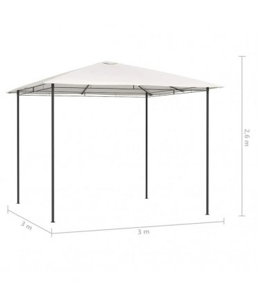 vidaXL Gazebo 3x3x2.6 m Cream 160 g/m²