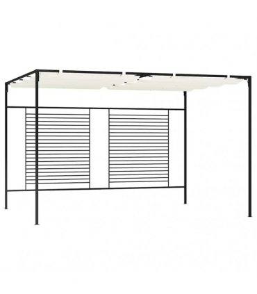 vidaXL Gazebo with Retractable Roof 3x4x2,3 m Cream 180 g/m²