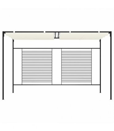vidaXL Gazebo with Retractable Roof 3x4x2,3 m Cream 180 g/m²