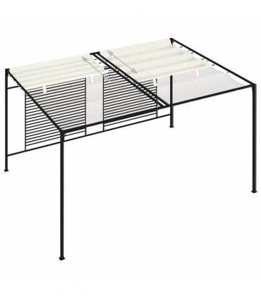 vidaXL Gazebo with Retractable Roof 3x4x2,3 m Cream 180 g/m²