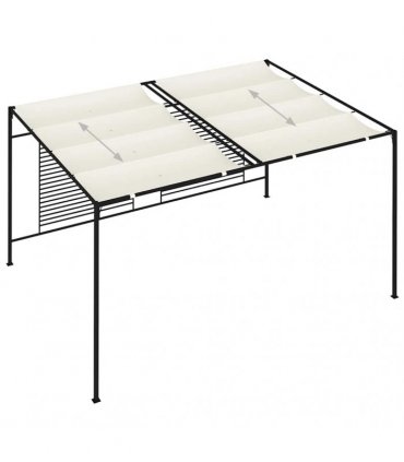 vidaXL Gazebo with Retractable Roof 3x4x2,3 m Cream 180 g/m²