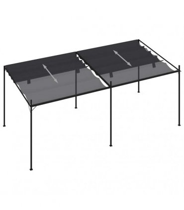 vidaXL Gazebo with Retractable Roof 600x300x233 cm Anthracite