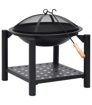 vidaXL Fire Pit with Poker 54x54x55 cm Steel