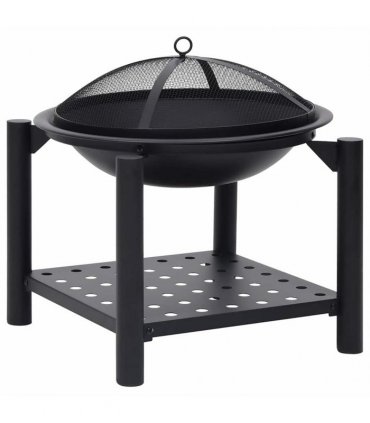 vidaXL Fire Pit with Poker 54x54x55 cm Steel