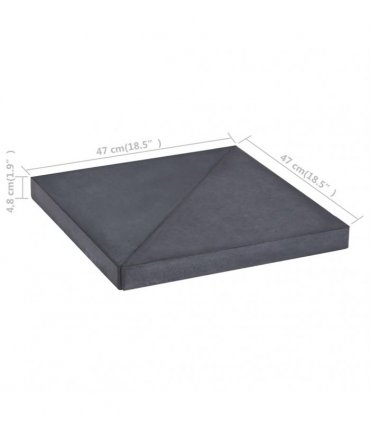 vidaXL Umbrella Weight Plate Black Granite Square 15 kg