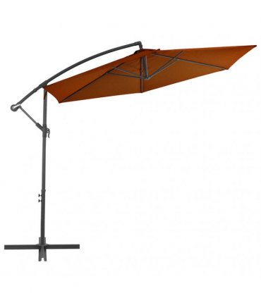 vidaXL Cantilever Garden Parasol with Aluminium Pole Terracotta 300 cm