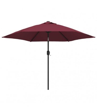 vidaXL Garden Parasol with LED Lights&Steel Pole 300 cm Bordeaux Red