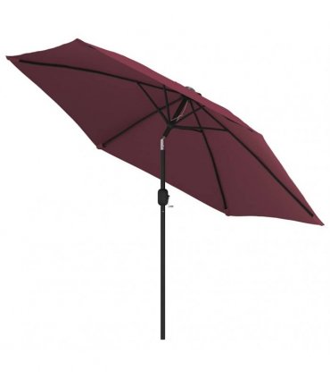 vidaXL Garden Parasol with LED Lights&Steel Pole 300 cm Bordeaux Red