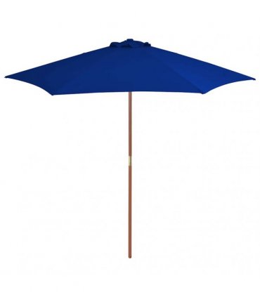 vidaXL Garden Parasol with Wooden Pole Blue 270 cm