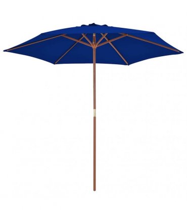 vidaXL Garden Parasol with Wooden Pole Blue 270 cm
