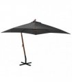 vidaXL Hanging Garden Parasol with Pole Anthracite 3x3m Solid Fir Wood