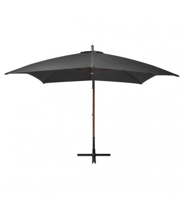 vidaXL Hanging Garden Parasol with Pole Anthracite 3x3m Solid Fir Wood
