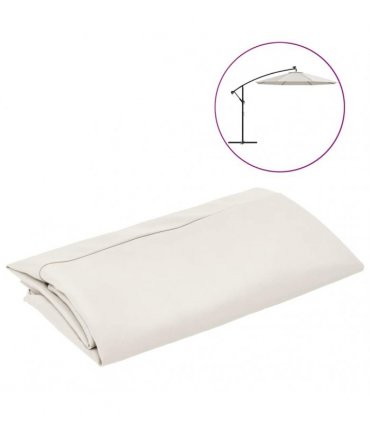 vidaXL Replacement Fabric for Outdoor Parasol Sand White 300 cm