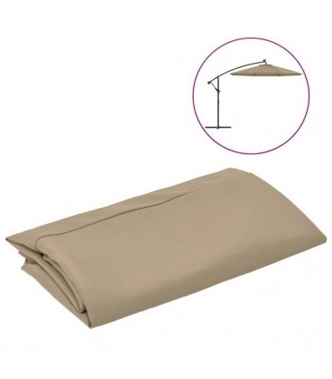 vidaXL Replacement Fabric for Outdoor Parasol Taupe 300 cm