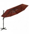 vidaXL 4-Tier Garden Parasol with Aluminium Pole Terracotta 3x3 m