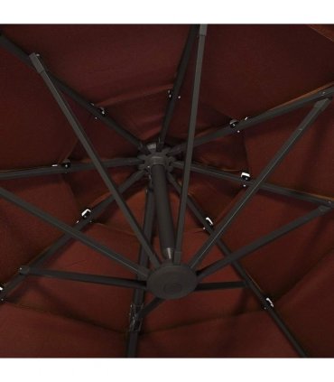 vidaXL 4-Tier Garden Parasol with Aluminium Pole Terracotta 3x3 m