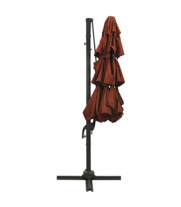 vidaXL 4-Tier Garden Parasol with Aluminium Pole Terracotta 3x3 m