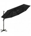 vidaXL 4-Tier Garden Parasol with Aluminium Pole Black 3x3 m