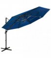 vidaXL 4-Tier Garden Parasol with Aluminium Pole Azure Blue 3x3 m