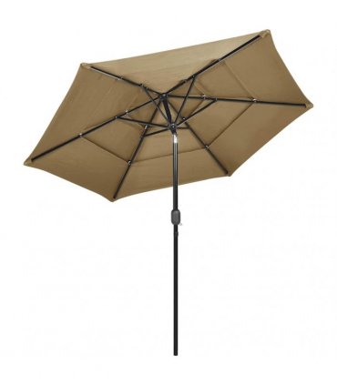 vidaXL 3-Tier Garden Parasol with Aluminium Pole Taupe 2,5 m