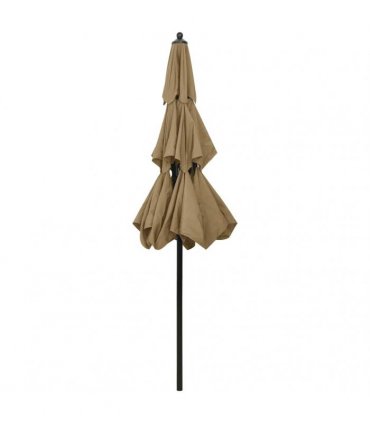 vidaXL 3-Tier Garden Parasol with Aluminium Pole Taupe 2,5 m
