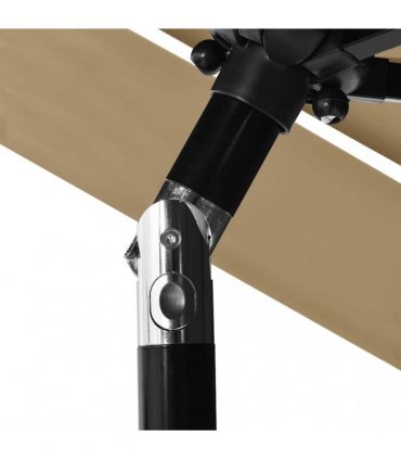 vidaXL 3-Tier Garden Parasol with Aluminium Pole Taupe 2,5 m