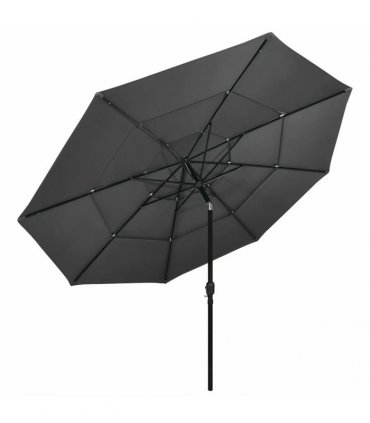 vidaXL 3-Tier Garden Parasol with Aluminium Pole Anthracite 3,5 m