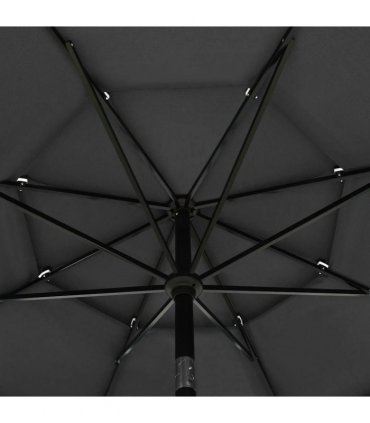 vidaXL 3-Tier Garden Parasol with Aluminium Pole Anthracite 3,5 m