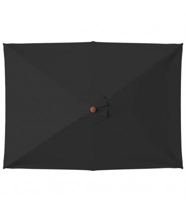 vidaXL Garden Parasol with Wooden Pole Black 150x200 cm