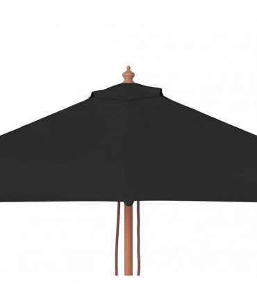 vidaXL Garden Parasol with Wooden Pole Black 150x200 cm