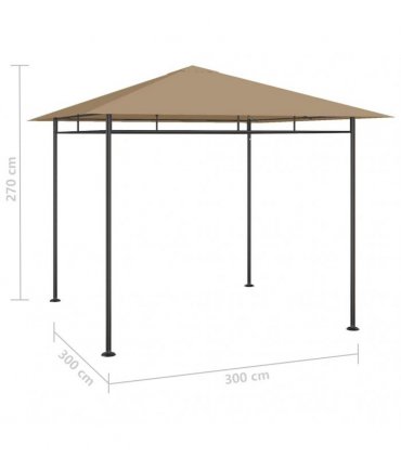 vidaXL Gazebo 3x3x2,7 m Taupe 180 g/m²