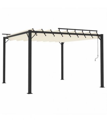 vidaXL Gazebo with Louvered Roof 3x3 m Cream Fabric and Aluminium