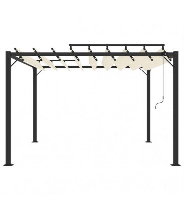 vidaXL Gazebo with Louvered Roof 3x3 m Cream Fabric and Aluminium