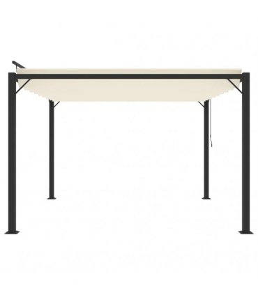 vidaXL Gazebo with Louvered Roof 3x3 m Cream Fabric and Aluminium