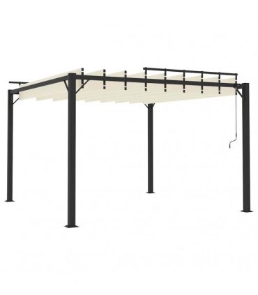 vidaXL Gazebo with Louvered Roof 3x3 m Cream Fabric and Aluminium